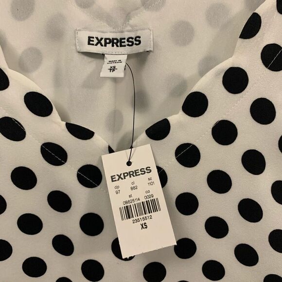 NWT Express Polk dot top size XS - Picture 6 of 7